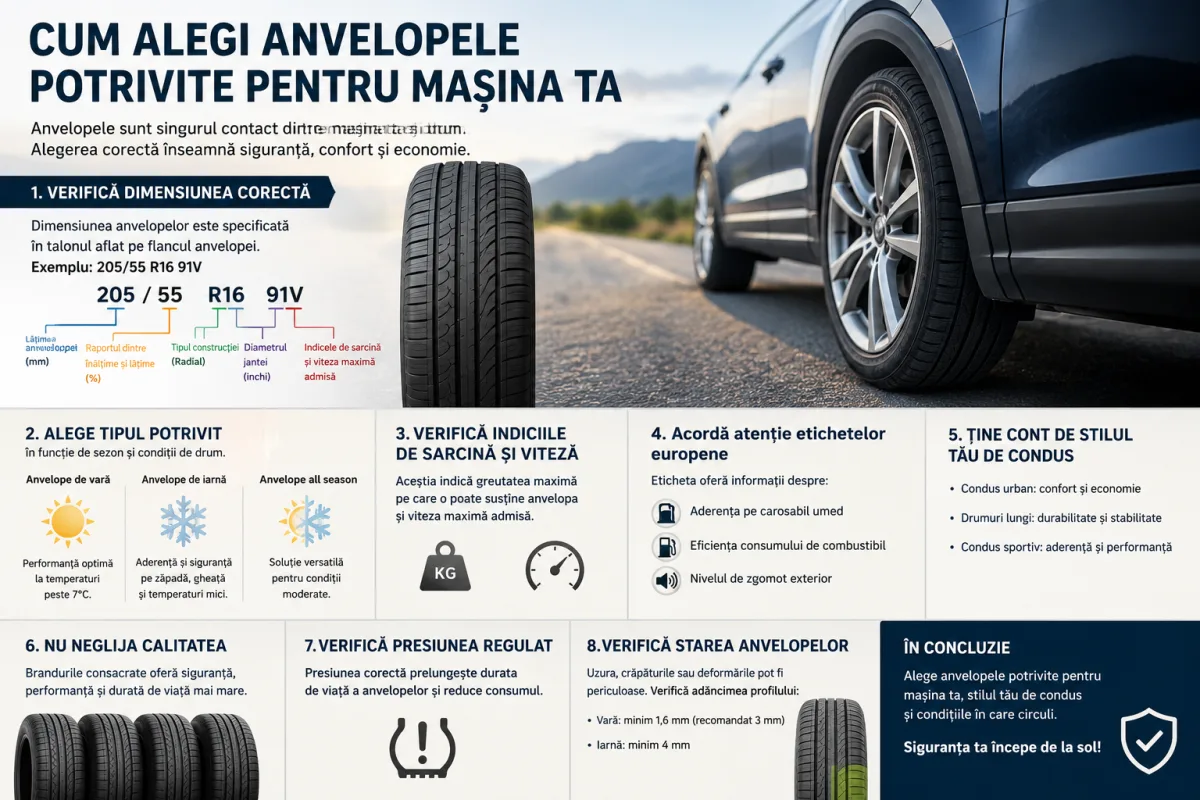 Cum alegi anvelopele potrivite pentru mașina ta